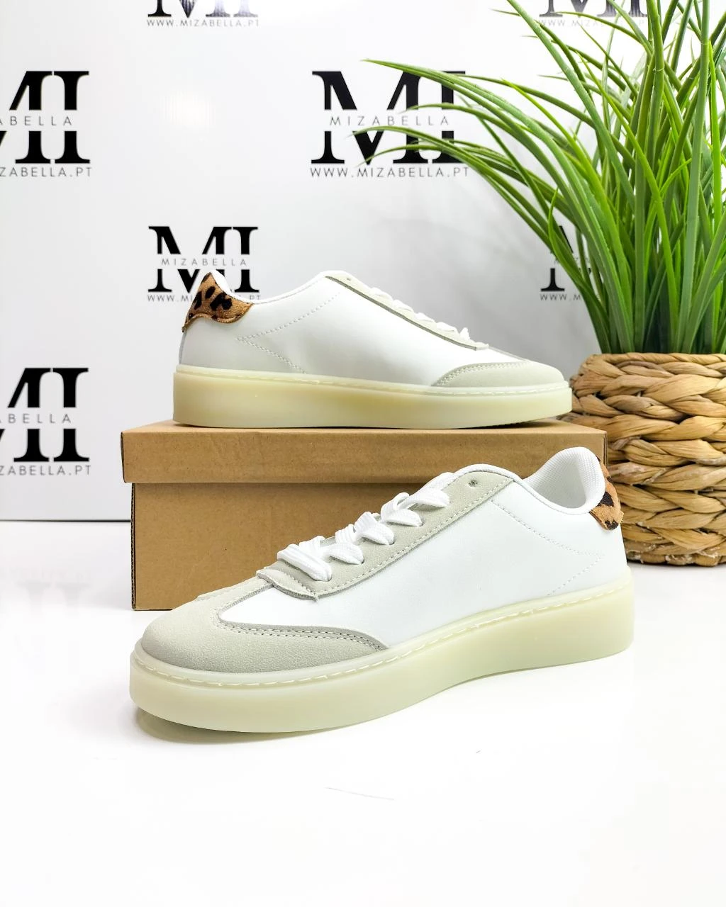 Sapatilha / Ténis branco com detalhes animal print T.39 – photo 3
